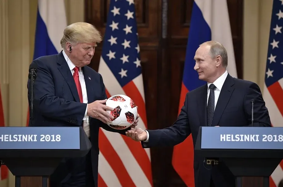 Donald Trump and Vladimir Putin in Helsinki during their last meeting to date. July 2018. Source: Wiki Commons