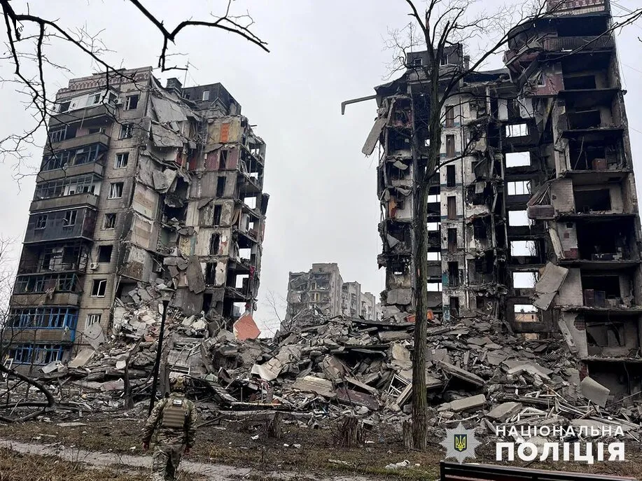 The aftermath of a Russian missile strike in Avdiivka, Donetsk Region. January 2024. Source: Wiki Commons