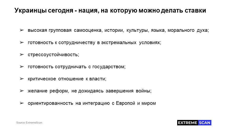 Украинцы сегодня - нация, на которую можно делать ставку